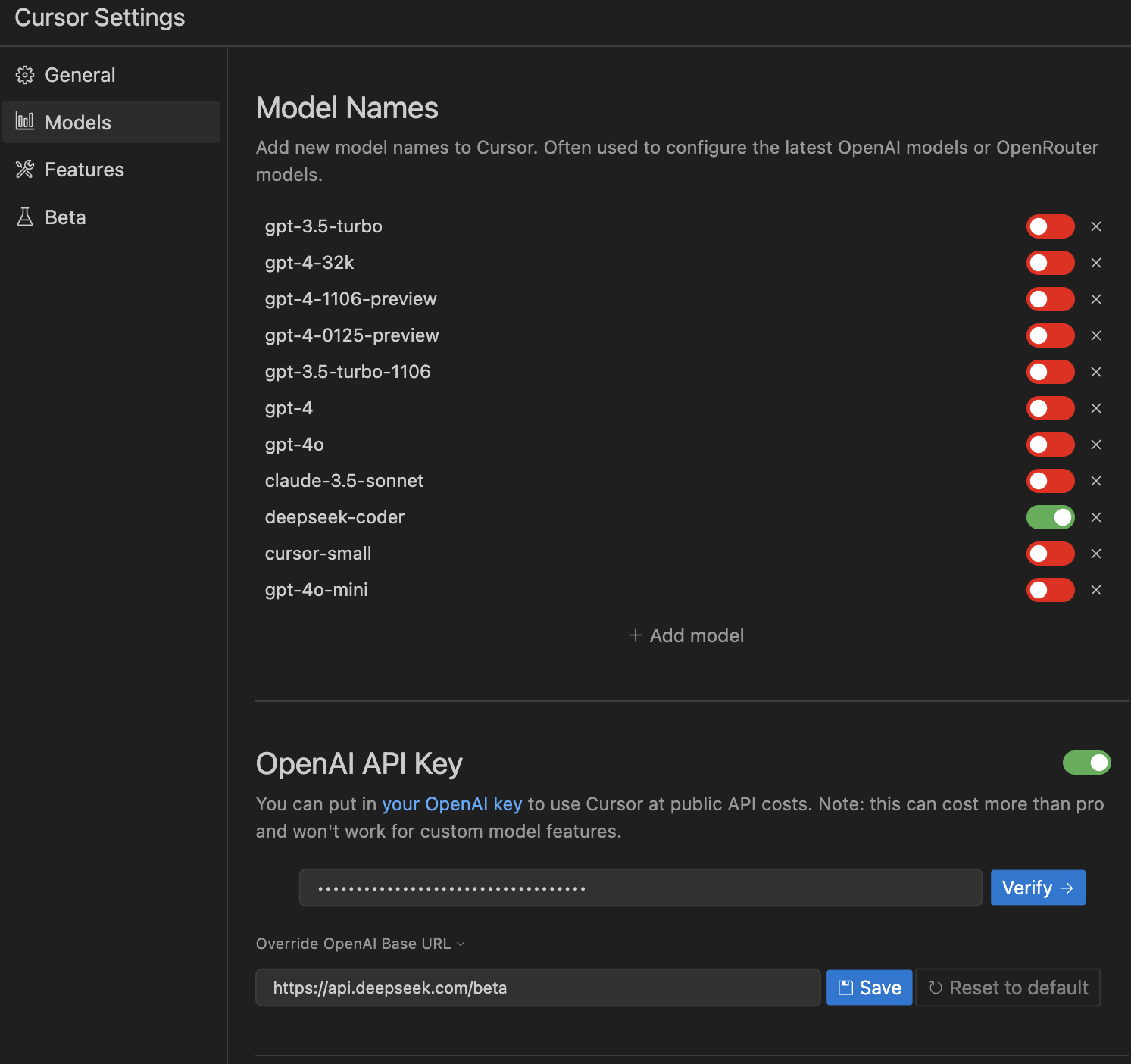 DeepSeek Cursor Integration